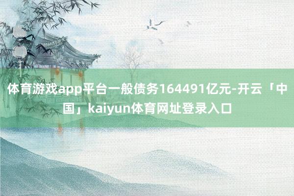 体育游戏app平台一般债务164491亿元-开云「中国」kaiyun体育网址登录入口