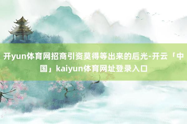 开yun体育网招商引资莫得等出来的后光-开云「中国」kaiyun体育网址登录入口