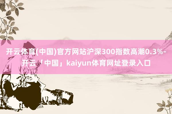 开云体育(中国)官方网站沪深300指数高潮0.3%-开云「中国」kaiyun体育网址登录入口